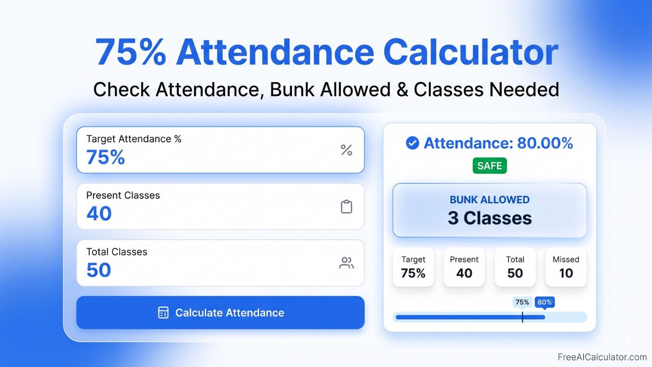 75% Attendance Calculator Online