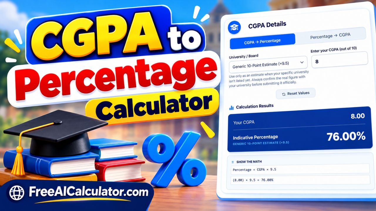 CGPA to Percentage Calculator Online