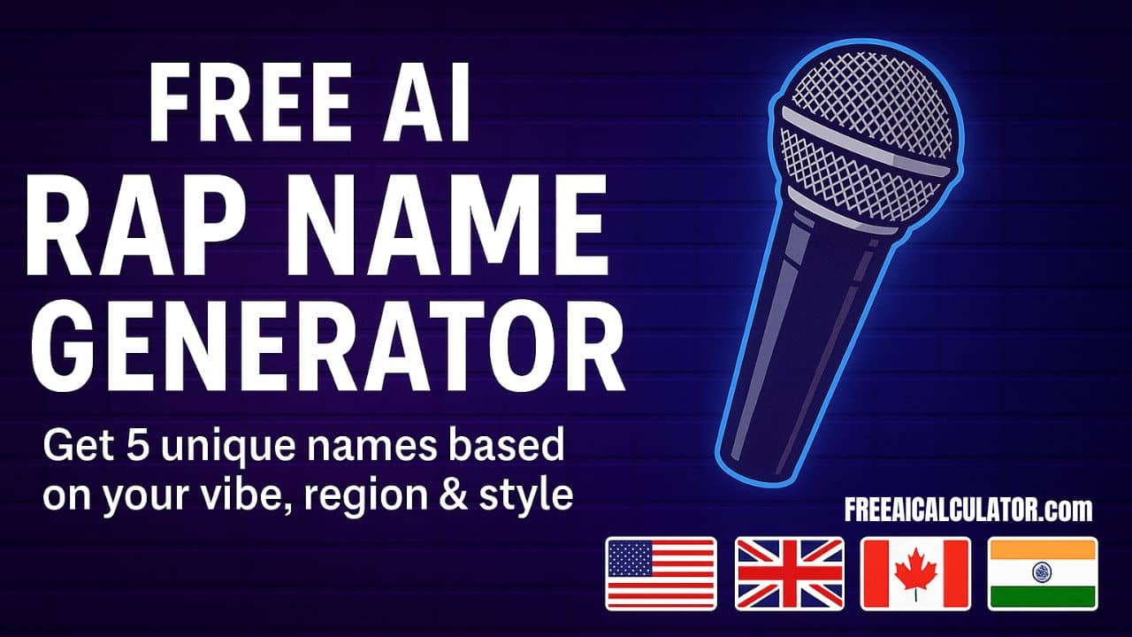 Free AI Rap Name Generator Tool for Boys, Girls & Rappers
