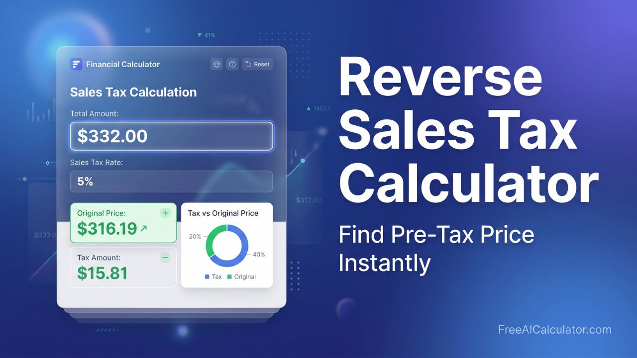 Reverse Sales Tax Calculator Online — Find Pre-Tax Price from Total Amount